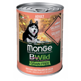 Monge Dog WET BWILD Adult лосось, гарбуз та цукіні, беззернова консерва для собак, 400 г