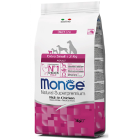 MONGE SUPERPREMIUM DOG EXTRA SMALL Adult курица с рисом, полноценный сбалансированный рацион для взрослых собак миниатюрных пород, 0.8 кг