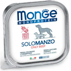 Monge Dog SOLO 100% говядина,  монопротеиновое питание для взрослой собаки, Паштет с говядиной 150 г