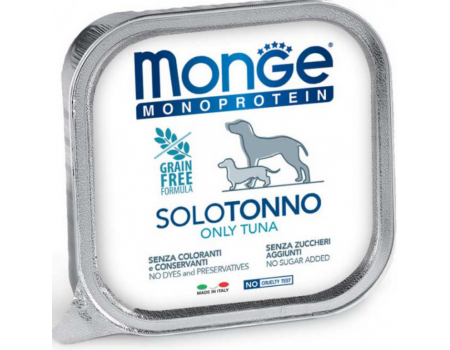 Monge Dog SOLO 100% тунец,  монопротеиновое питание для взрослой собаки, Паштет с тунцом 150 г