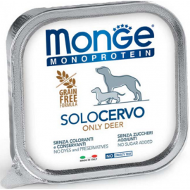 Monge Dog SOLO 100% оленина, монопротеїнове харчування для дорослого собаки, Паштет з олениною 150 г