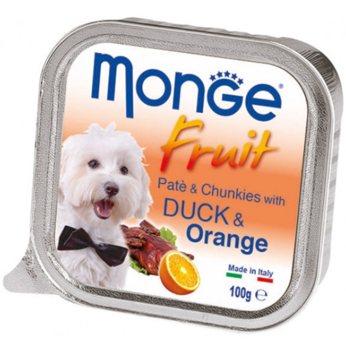Monge Dog FRUIT качка з апельсином Повнораціонний корм для собак Паштет з качки з апельсином. 100 г