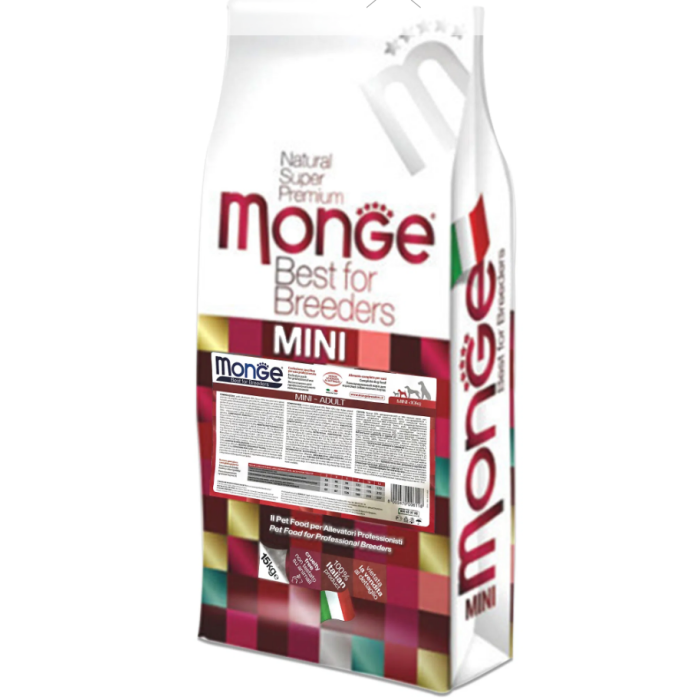 MONGE SUPER PREMIUM DOG MINI Adult ягня, рис та картопля, 15 кг.