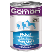 GEMON DOG WET Adult LIGHT консерви для собак ПОЛЕЖЕНИЙ ПАШТЕТ ТУНЕЦЬ – всіх порід зі схильністю до надмірної ваги, 400г