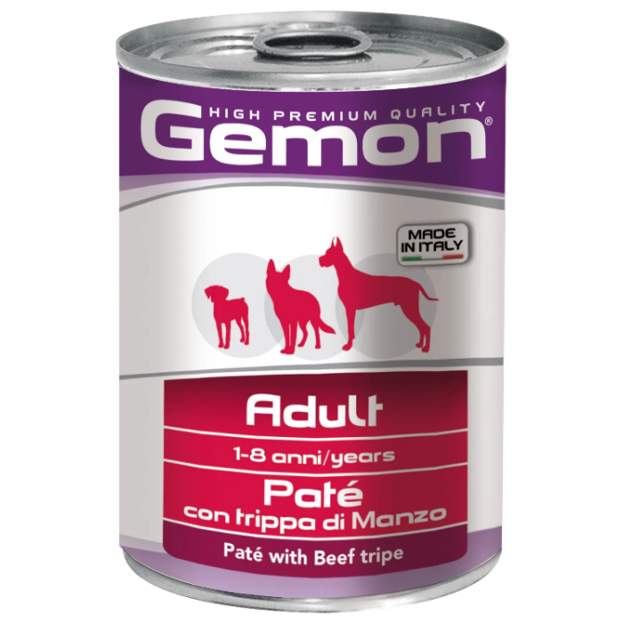 GEMON DOG WET Adult паштет с говяжьим рубцом для собак  всех пород , 400г