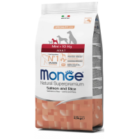 MONGE SUPER PREMIUM DOG MINI Adult лосось с рисом , 2.5 кг.