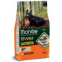 Сухой беззерновой корм Monge Dog Be Wild Gr. Free Mini для собак малых пород, с уткой, 2.5 кг