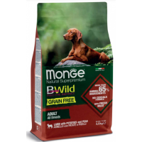 Сухий беззерновий корм Monge Dog Be Wild Gr.Free для собак, з ягням, 2.5 кг