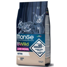 Monge Cat Bwild Low Grain Kitten Goose meat Сухой корм для котят с мясом гуся 1.5 кг