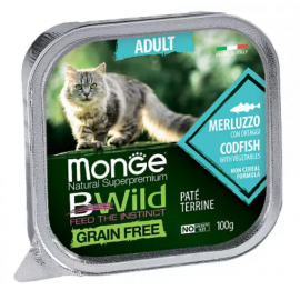 Monge Cat Vwild Grain Adult Cod Fish Vegetables Беззерновий паштет для..