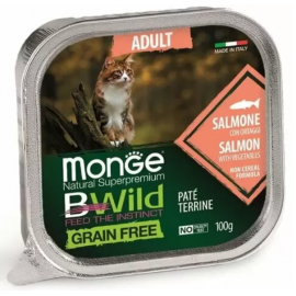 Monge Cat Вwild Grain Free Adult Pat? terrine Salmone Консерва беззерн..