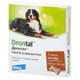 Elanco (Bayer)  Дронтал ПЛЮС XL со вкусом МЯСА,  цена за 1 табл...