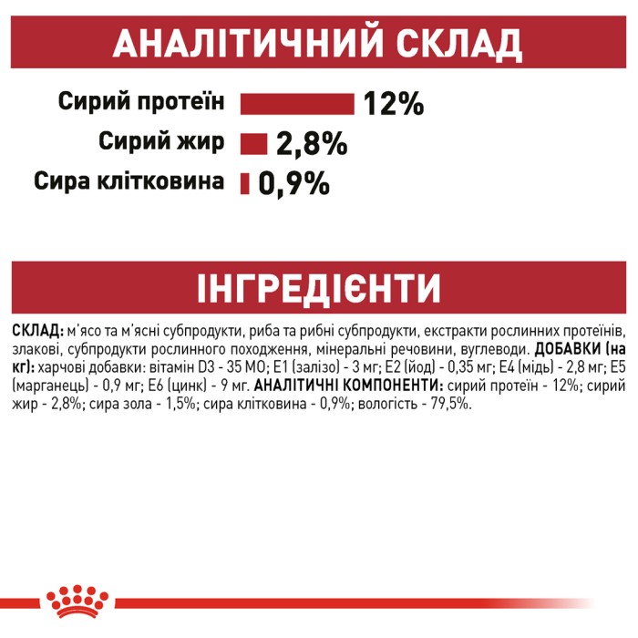 Вологий корм для дорослих котів ROYAL CANIN INSTINCTIVE IN GRAVY 0.085 кг 