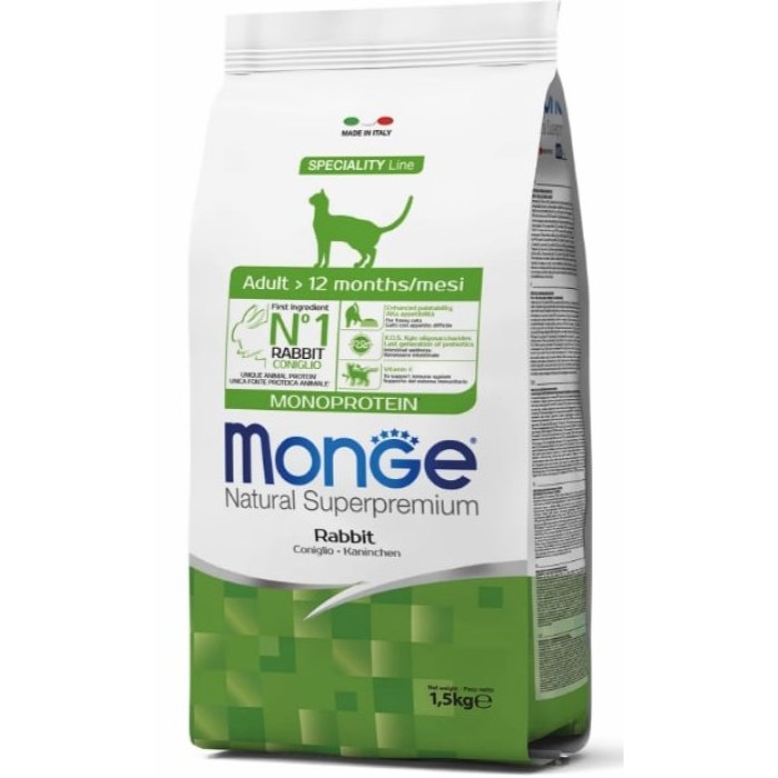 Monge Cat MONOPROTEIN Adult з кроликом - монобілковий раціон для дорослих котів, 1.5 кг