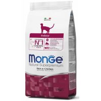 MONGE SUPER PREMIUM CAT INDOOR повноцінний збалансований раціон для кішок з низькою фізичною активністю, 1.5 кг