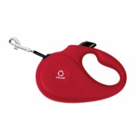 Повідець-рулетка CoLLaR для собак, розмір XS, 12 кг, 3 м, стрічка червона
