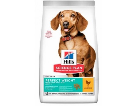 Hills  SCIENCE PLAN Adult Perfect Weight Small & Mini корм для взрослых собак маленьких пород с курицей 1,5 кг NEW