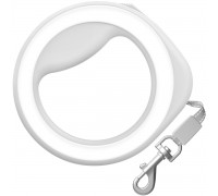 Поводок-рулетка круглая WAUDOG, размер XS-M, 2,9 м, белая..