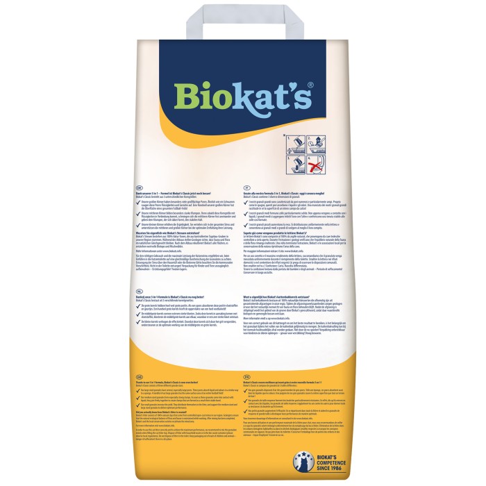 Наполнитель для кошачьего туалета Biokat's Classic 3in1 бентонитовый, 18 л