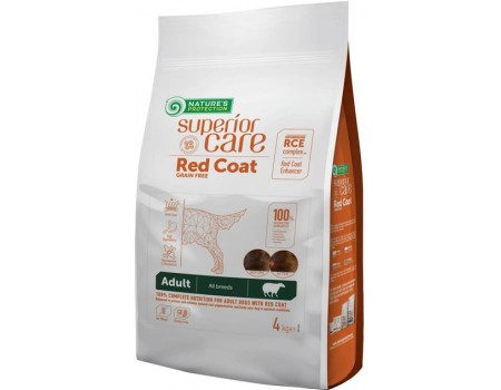 Nature‘s Protection Superior Care Red Coat GF Adult All Breeds with Lamb Сухой корм для собак с рыжим окрасом шерсти, 4 кг