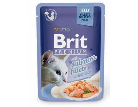 Влажный корм Brit Premium Кусочки из филе лосося в желеВлажный корм Brit Premium Кусочки из филе лосося в желе