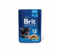 Вологий корм Brit Premium куряче філе в соусі для кошенят 85г..
