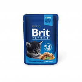 Вологий корм Brit Premium куряче філе в соусі для кошенят 85г..