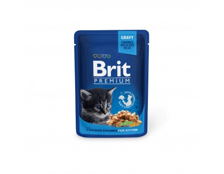 Влажный корм Brit Premium куриное филе в соусе для котят