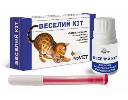 Фитокомплекс для кошек ProVET «Веселый Кот» 20 мл + шприц (для поддержания мочевыделительной системы)