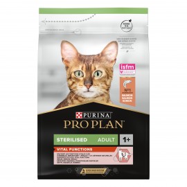 Pro Plan Sterilised сухой корм для стерилизованных кошек и кастрированных котов (для поддержания органов чувств), с лососем, 3 кг