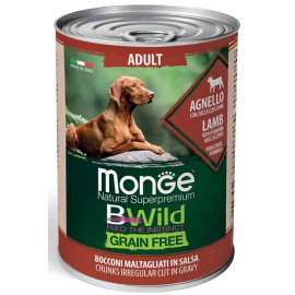 Monge Dog WET BWILD Adult ягня, гарбуз та цукіні, беззернова консерва ..