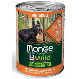 Monge Dog WET BWILD Mini Adult утка, тыква и цукини, беззерновая консе..