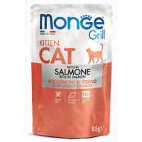 Monge Cat Grill Kitten лосось Повнораційний корм для кошенят Паучі з лососем 85 г