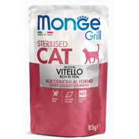 Monge Cat Grill Sterilized телятина Повнораційний корм для кішок Паучі з телятиною 85 г