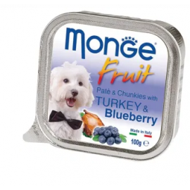 Monge Dog FRUIT индейка с черникой  Полнорационный корм для собак Пашт..