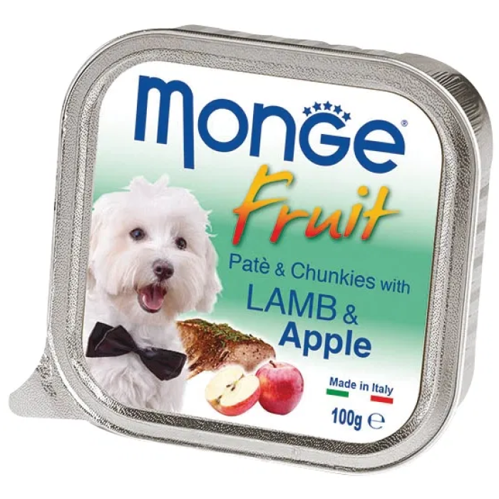 Monge Dog FRUIT ягня з яблуком Повнораціонний корм для собак Паштет ягня з яблуком 100 г