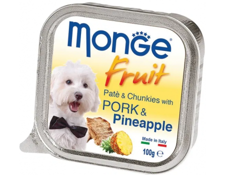 Monge Dog FRUIT свининой и ананасом  Полнорационный корм для собак Паштет с свининой и ананасом  100 г