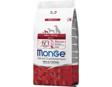 Розпродаж_05_2025//Корм для собак Monge DOG Mini Adult курка з рисом - 7.5кг