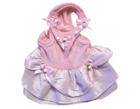 Одежда для собак MonkeyDaze Denim Pink velour dress ОЧАРОВАШКА, велюровое платье, M, розовое