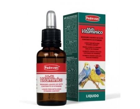 Додатковий рідкий корм Padovan Multivitaminico, (прикорм) для птахів Падован Мультівітамініко, 30 мл