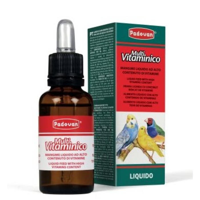 Додатковий рідкий корм Padovan Multivitaminico, (прикорм) для птахів Падован Мультівітамініко, 30 мл