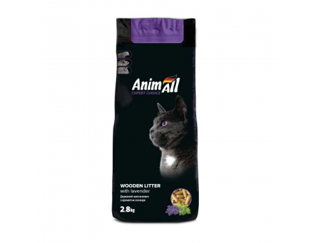 AnimAll Древесный наполнитель для кошачьего туалета с ароматом лаванды, 2,8кг