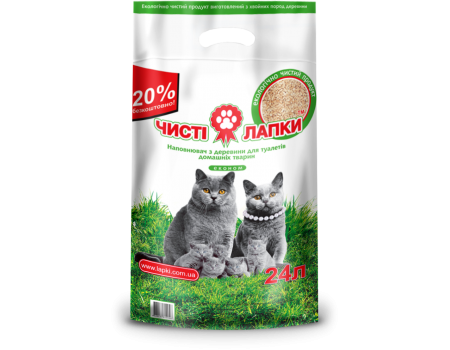 Чистые лапки 6 кг древесный наполнитель