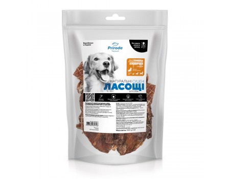 Натуральное сушеное лакомство для собак Priroda, пищевод говяжий сушеный, 1000 г