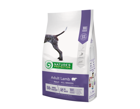 Сухой корм Nature's Protection Adult Lamb All Breeds для собак всех пород, 4 кг