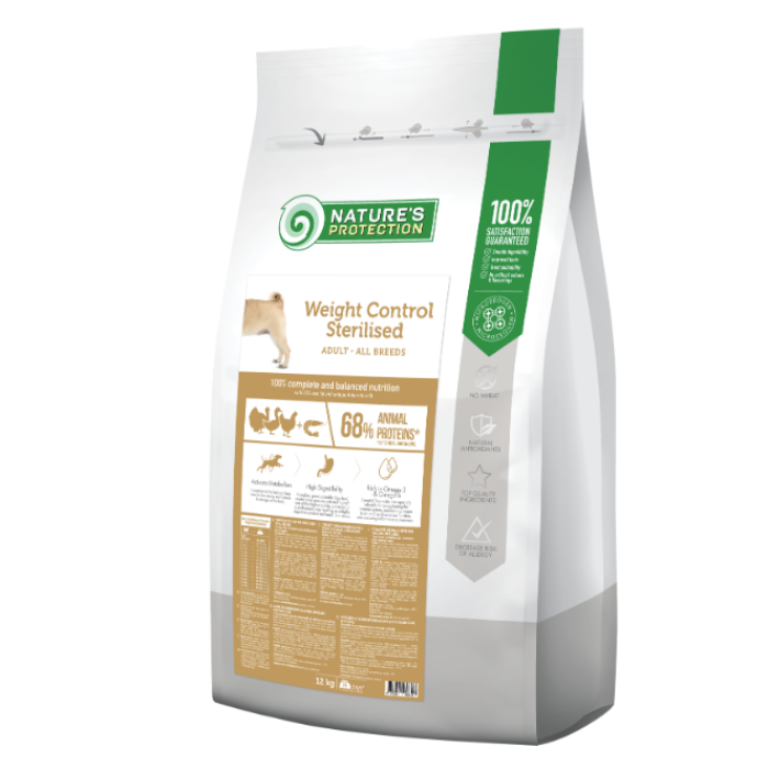 Сухой корм Nature's Protection Weight Control Sterilised Adult all breeds, для стерилизованных собак, 4 кг