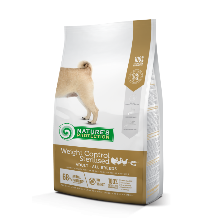 Сухой корм Nature's Protection Weight Control Sterilised Adult all breeds, для стерилизованных собак, 4 кг
