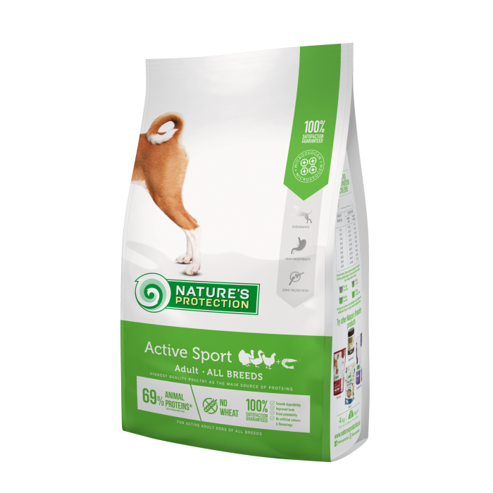 Nature's Protection Active Sport Adult All Breeds Сухий корм для дорослих спортивних, мисливських та службових собак, 4 кг