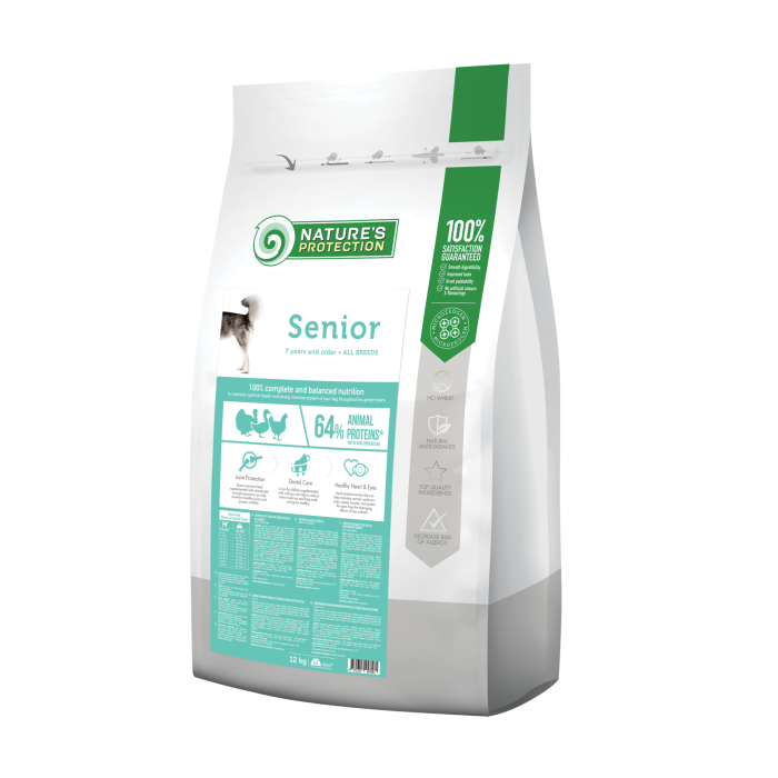 Nature‘s Protection Senior All Breeds Сухой корм для взрослых собак всех пород старше 7 лет, 12 кг