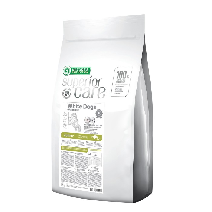 Сухий корм Nature's Protection Superior Care White Dogs Grain Free Junior Small and Mini Breeds, для юніорів, 17 кг